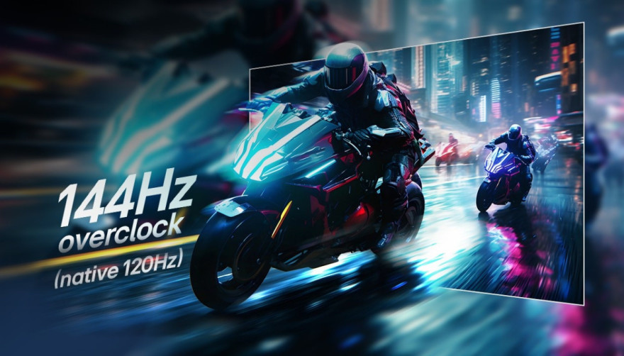 Plynulý herný pohyb s obnovovacou frekvenciou 144 Hz (pretaktovanie) (natívne 120 Hz)