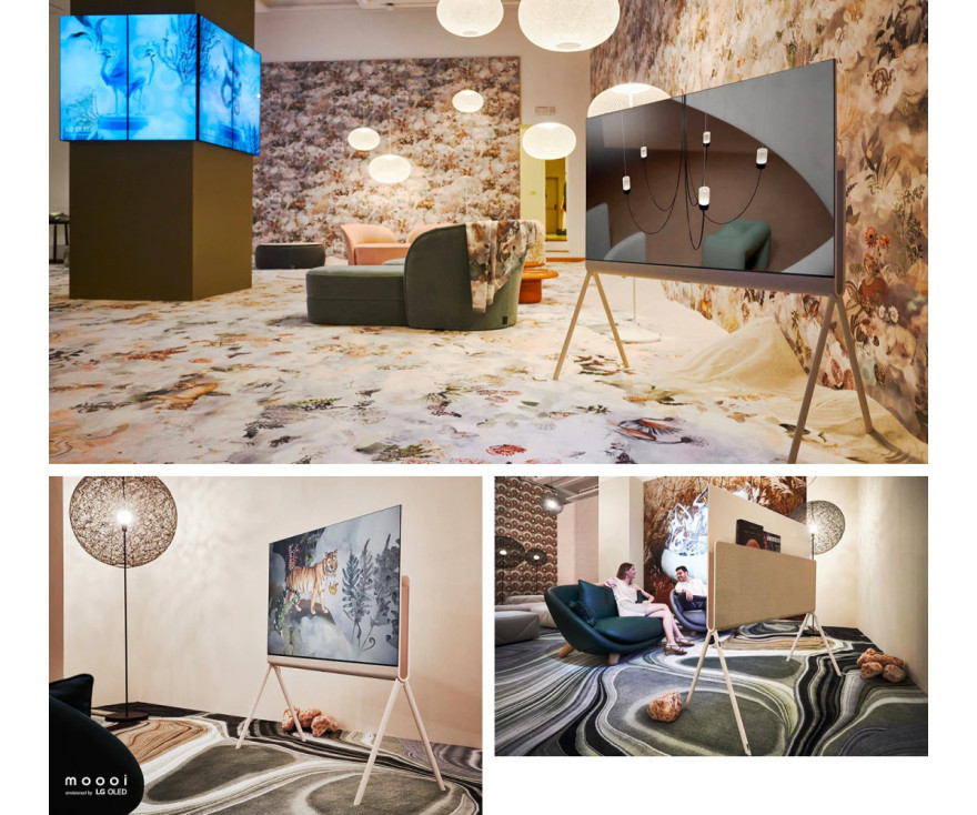 Televízor Posé vo vízii spoločnosti Moooi na podujatí Milan Design Week 2022