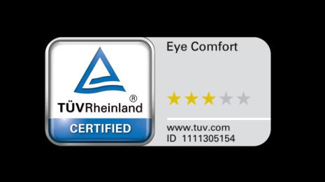 Pohodlie pre oči, certifikované TÜV Rheinland