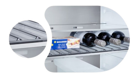 Uloží bežné potraviny alebo až 6 fliaš vína