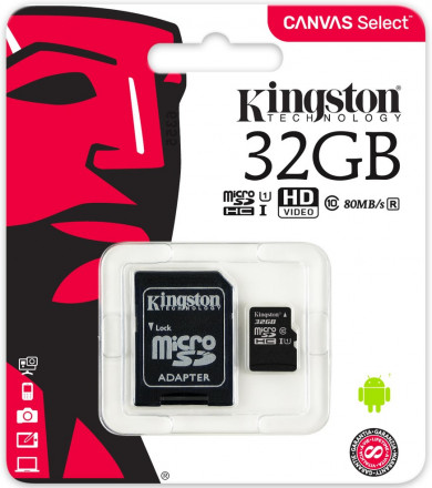 Kingston Micro SDHC 32GB class 10 SDCS + adaptér