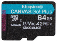 Kingston microSDCG3 Canvas Go! Plus karta 64 GB + adaptér