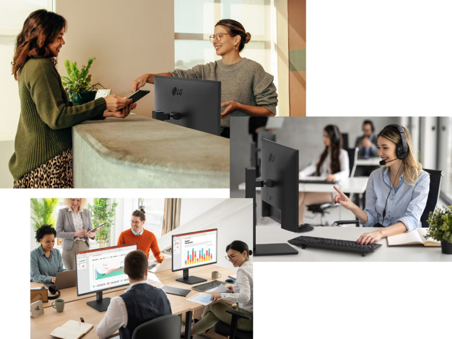 Všestranné firemné monitory pre rôzne pracoviská